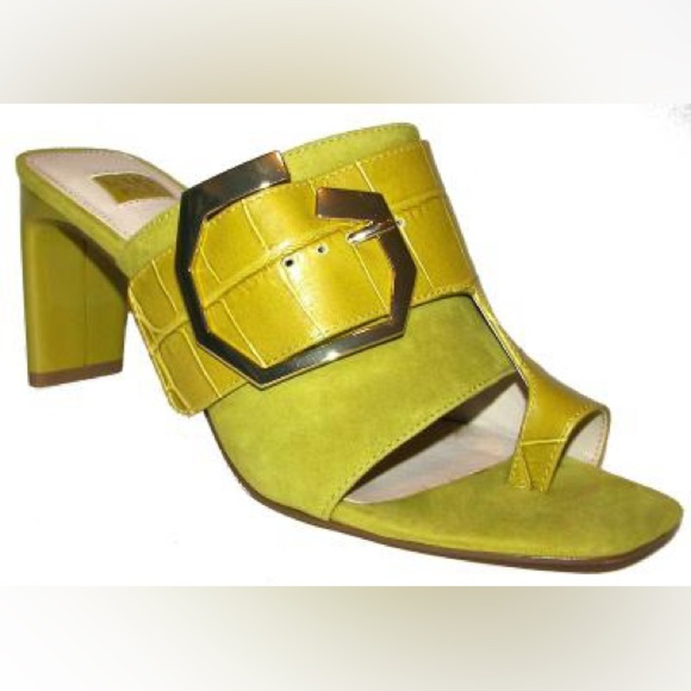 LOUISE ET CIE LINORS SLIDE SANDAL - AVOCADO CROCO PRINT LEATHER - 8.5